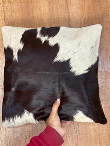 Funda de cojín de cuero de vaca Natural, cubierta de cojín de piel de vaca - Product Image 5