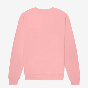 Sweat-shirt rose à col rond pour femme, manches longues, couleur unie, en coton tricoté, écologique, respirant, avec logo frontal, pour l'hiver/le printemps - Product Image 1