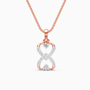 Colgante de diamante Corazón Infinito con diamantes cultivados en laboratorio de 0.25 quilates en oro amarillo de 9K, oro blanco y oro rosa - Product Image 1