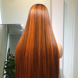 Peluca larga de lujo 100% Cabello humano vietnamita virgen Mejor precio al por mayor Piano Color naranja Precio competitivo - Product Image 3