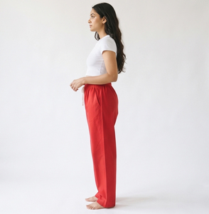 Pantalones anchos de algodón para mujer, de cintura media, con cordón, ajuste holgado, largo completo, pijama informal de verano, pantalones holgados para mujer - Product Image 5