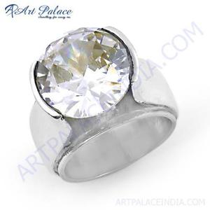 Art Palace - Bague élégante et simple en argent 925 avec pierre précieuse en zircone cubique - Product Image 2