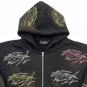 Conjunto de Sudadera con Capucha y Pantalones Cortos para Hombre, Diseño Estampado Negro, Ropa Deportiva Personalizada, Estilo Urbano, Informal, Transpirable, Venta al Por Mayor OEM - Product Image 6