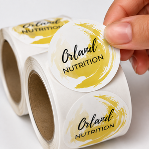 Custom Round Roll Stickers Waterproof Self Adhesive <b>Labels</b> Personalized Logo Printing for Packaging Bottles Jars Business Brand - Product Image 2