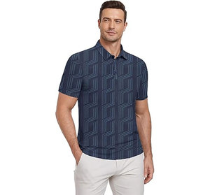 Chemises de golf personnalisées de haute qualité, respirantes, imprimées, unies, pour sublimation, 100 % coton, anti-plis, 180 g, tricotées, pour hommes - Product Image 3