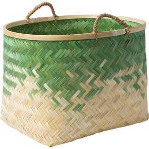 Cesta de Bambú Ombre con Asas, Caja de Almacenamiento, Organizadores, Accesorios para el Hogar, Contenedor de Alimentos Tejido para Cocina, Cesta de Lavandería - Product Image 3