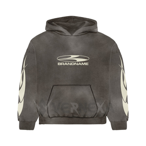 Ensemble de survêtement ample personnalisé avec logo sérigraphié, sweat à capuche et pantalon à cordon de serrage, effet délavé à l'acide, patch brodé, ensemble de survêtement OEM - Product Image 2