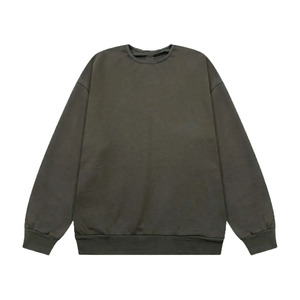 Sweat-shirt à col rond en molleton tricoté 100 % coton de qualité supérieure pour homme, écologique, respirant, 240 g, non doublé, avec motif imprimé en relief - Product Image 1