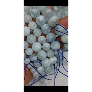 Premium Quality Natural AQUAMARINE Free Size Round Bead Bracelets Figurine <b>Mascot</b> Pattern Feng Shui Style Natural Gemstones - Product Image 5