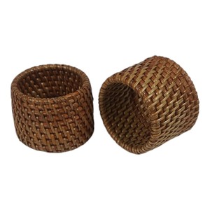 Hot Hand Woven Natural Rattan Grass Napkin Ring Western Food Napkin Buckle <b>Table</b> Decor Napkin Ring Wholesale From India - Product Image 2