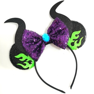 Diadema inspirada en orejas de maléfica para Halloween, diadema inspirada en Minnie Mouse, gran oferta - Product Image 5