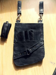 Vintage Genuine Leather Barber Scissor <b>Pouch</b> Professional Hairdressing Tool Bag Hair Stylist Waist Belt Case LBSH-0004 - Product Image 3