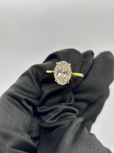 Anillo de Diamantes con Corte Ovalado de Diseño Nuevo, Diamantes Creados en Laboratorio, en Oro Amarillo de 14K, con Certificado IGI y Claridad VVS, para Mujer - Product Image 4