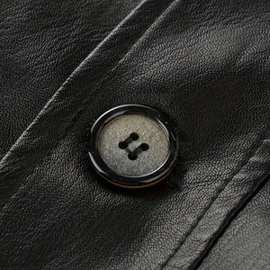 Veste en cuir élégante pour homme, coupe ajustée, pour un usage décontracté et moto, veste d'hiver pour homme - Product Image 4