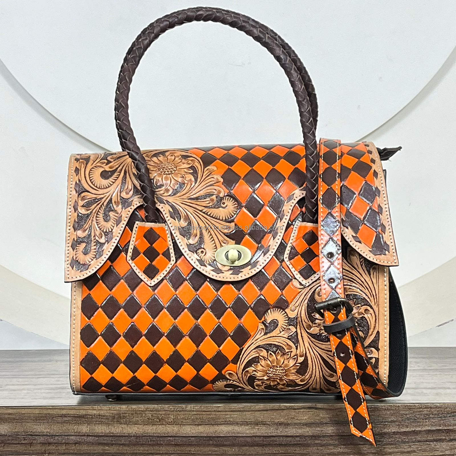 Brown & Orange Checkered