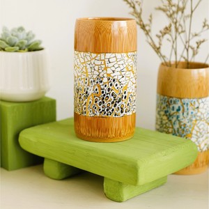 Drinking cups for <b>eco</b> friendly wedding celebration cheapest cost bamboo <b>egg</b> shell inlaid cup - Product Image 1