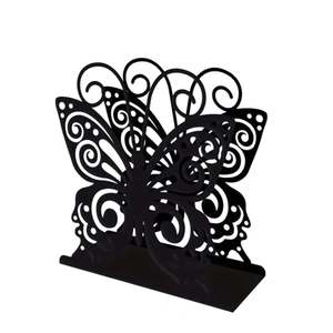 <b>Black</b> Metal Butterfly <b>Napkin</b> Holder Tabletop Decorative Centerpiece for Dining Wedding 13.5x12.5x5.5 cm - Product Image 2
