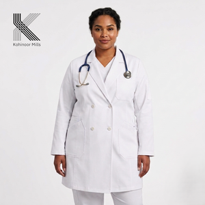 Blouse de laboratoire unisexe en coton et polyester tissé, ensemble de tenues médicales, uniforme d'hôpital, imperméable pour infirmières - Product Image 5