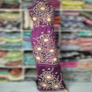 New Arrival No.1 Quality Stunning African George Wrapper 100% Polyester <b>Fabric</b> Emerald Stone Work Floral Pattern Dress 120 GSM - Product Image 6