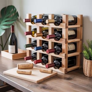 Porta Botellas de Cerveza de Madera Ecológico, Decorado con Láser, para Navidad y Año Nuevo, para Eventos Deportivos y Regalos - Product Image 4