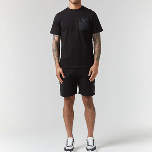 Ensembles de t-shirts et shorts décontractés pour hommes en couleur unie, service OEM ODM, qualité supérieure, haute performance, 100% coton, respectueux de l'environnement - Product Image 2