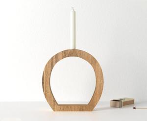 Support à bougies en bois rustique naturel, forme ovale, design écologique, pour bougies chauffe-plat, vaisselle, au meilleur prix - Product Image 1