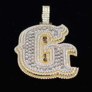 จี้เงินแท้ 925 ดีไซน์ฮิปฮอปประดับเพชรโมอิสซาไนต์รูปตัวอักษร G ขนาดใหญ่สำหรับผู้ชาย - Product Image 2