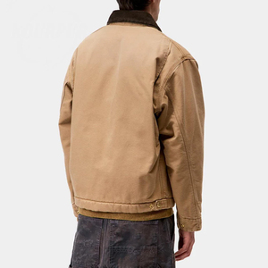 Unisex Bomber <b>Jackets</b> Custom Outdoor Winter <b>Zip</b>-<b>Up</b> Vintage Canvas Detroit Front for Wholesale Price - Product Image 5