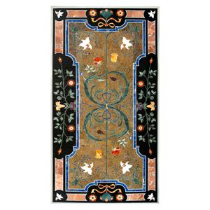 Plateau de table en marbre incrusté de pierres précieuses Pietra Dura - Product Image 3