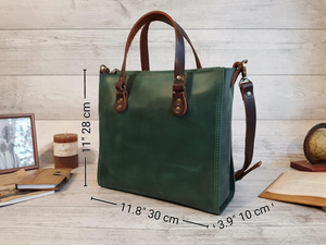 Sac fourre-tout en cuir fait main personnalisé pour enseignante, avec fermeture éclair, sac à bandoulière pour femme, cadeau élégant pour elle - Product Image 6