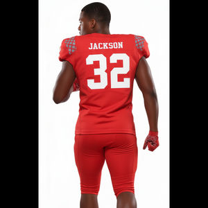 ชุดยูนิฟอร์มอเมริกันฟุตบอลสำหรับผู้ใหญ่ขายดีที่สุด รุ่นใหม่ล่าสุด แขนสั้น ระบายอากาศได้ดี แห้งเร็ว ปรับแต่งได้ ผลิตจากโพลีเอสเตอร์ 100% - Product Image 4