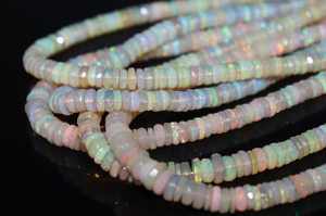 AAA Ethiopian Opal Faceted <b>Stone</b> <b>Beads</b> 4-6mm 15 Inches Wheel Cut Tyre Shape <b>Beads</b> For Jewelry Making At Wholesale Price - Product Image 6