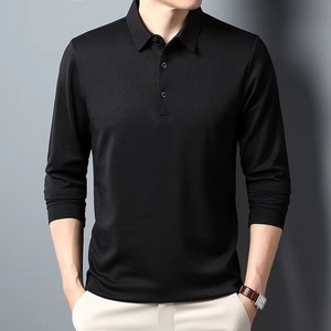 Chemise de golf à manches longues pour homme, couleur unie, tricotée, respirante, polyester/coton, technologie OPTI-Dri, protection solaire, décontractée - Product Image 1