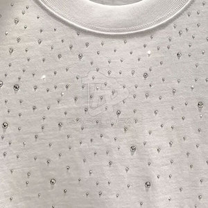 T-shirt décontracté en coton respirant avec strass, service OEM, prix de gros, haute qualité pour hommes, best-seller - Product Image 4
