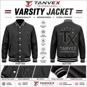 เสื้อแจ็คเก็ตวาร์ซิตี้สำหรับผู้ชาย TANVEX INTERNATIONAL รุ่นรักษ์โลกสำหรับฤดูหนาว ลายดอกกุหลาบพร้อมโลโก้ TX ด้านหน้าและด้านหลัง - Product Image 3