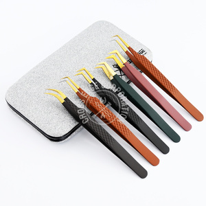 Mega Volume Lash Extensions Tweezers Manufacture Individual Lash Tweezer for Lash Extensions 45 90 Degree Pointed Tip Wholesale - Product Image 6