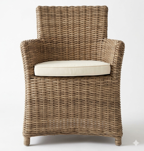 Bollo Coastal Rattan Dining Chair with Cushion - Product Image 2