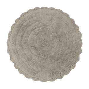 Tapis de bain rond en coton tufté, couleur unie, antidérapant, avec support en caoutchouc, épais, lavable en machine, pour usage domestique - Product Image 5