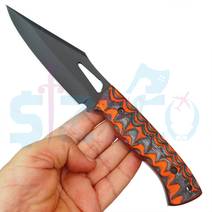 Cuchillo de Caza de Hoja Fija de Acero D2 con Recubrimiento en Polvo Hecho a Mano Personalizado OEM, Cuchillo EDC para Acampar al Aire Libre con Funda de Cuero, Regalo - Product Image 2