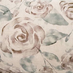Cuscini Decorativi in Lino Stampato Marrone e Verde con Frange, Dimensioni 16x24 Pollici - Product Image 4