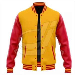 New Custom Mens Winter Jacket Leather Sleeves Letterman Sialkot City Chiefs Varsity Jackets For men