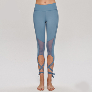 Ensemble 2 pièces de leggings de yoga Bnice en dentelle unie pour femme, taille haute, sans couture, effet push-up, pour fitness et entraînement - Product Image 4