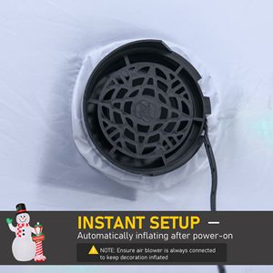 Decorazione Natalizia Gonfiabile da Giardino con Luci LED Rotanti da 2,4 m, Pupazzo di Neve con Insegna del Polo Nord, Decorazione Gonfiabile per Esterni - Product Image 6