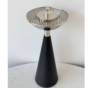 Brûleur d'encens à refoulement en métal ethnique avec support, porte-encens d'aromathérapie pour la maison, diffuseur de parfum de luxe islamique - Product Image 1