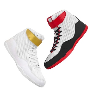 Chaussures de boxe personnalisées à marque privée, ajustement confortable, respirantes, à lacets, en mesh/cuir, antidérapantes, pour l'entraînement, design unique - Product Image 4