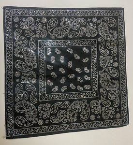 Black Rhinestone Bandana 22x22 Inch Paisley Design Unisex Street Style Decorative Headwear - Product Image 1