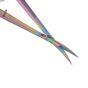 Ciseaux de sécurité à ressort en acier inoxydable personnalisés, les plus vendus, pour sourcils et cils, à pointe fine et courbée, réutilisables - Product Image 4