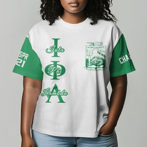 Camisa Personalizada de la Hermandad Iota Phi Lambda, Blanca con Verde Esmeralda, Camisa de la Hermandad Iota Phi Lambda Desde 1929 - Product Image 1