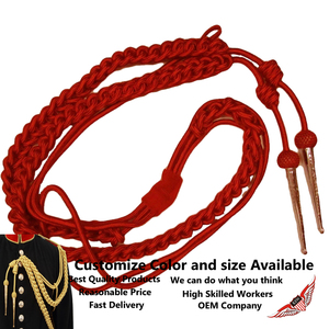 <b>Silver</b> Black Uniform Aiguillette <b>Silver</b> <b>Wire</b> Cord British Aiguillette Gold Braided Metallic Cord With Brass - Product Image 6