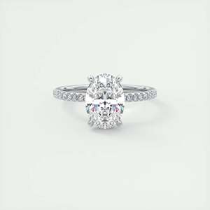 Bague de fiançailles Glitterbomb sertie de diamants ovales de 2,40 carats cultivés en laboratoire, en or blanc 14 carats - Product Image 6